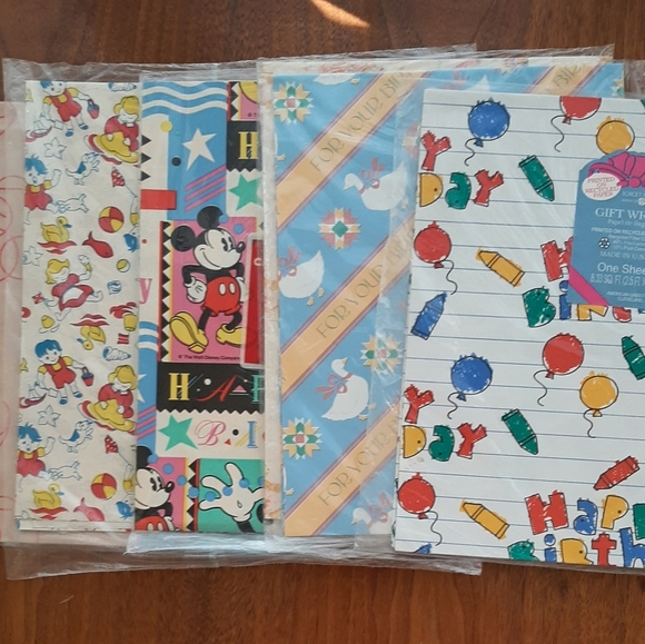 SET OF 7 NIP VTG GIFTWRAP - Picture 1 of 16